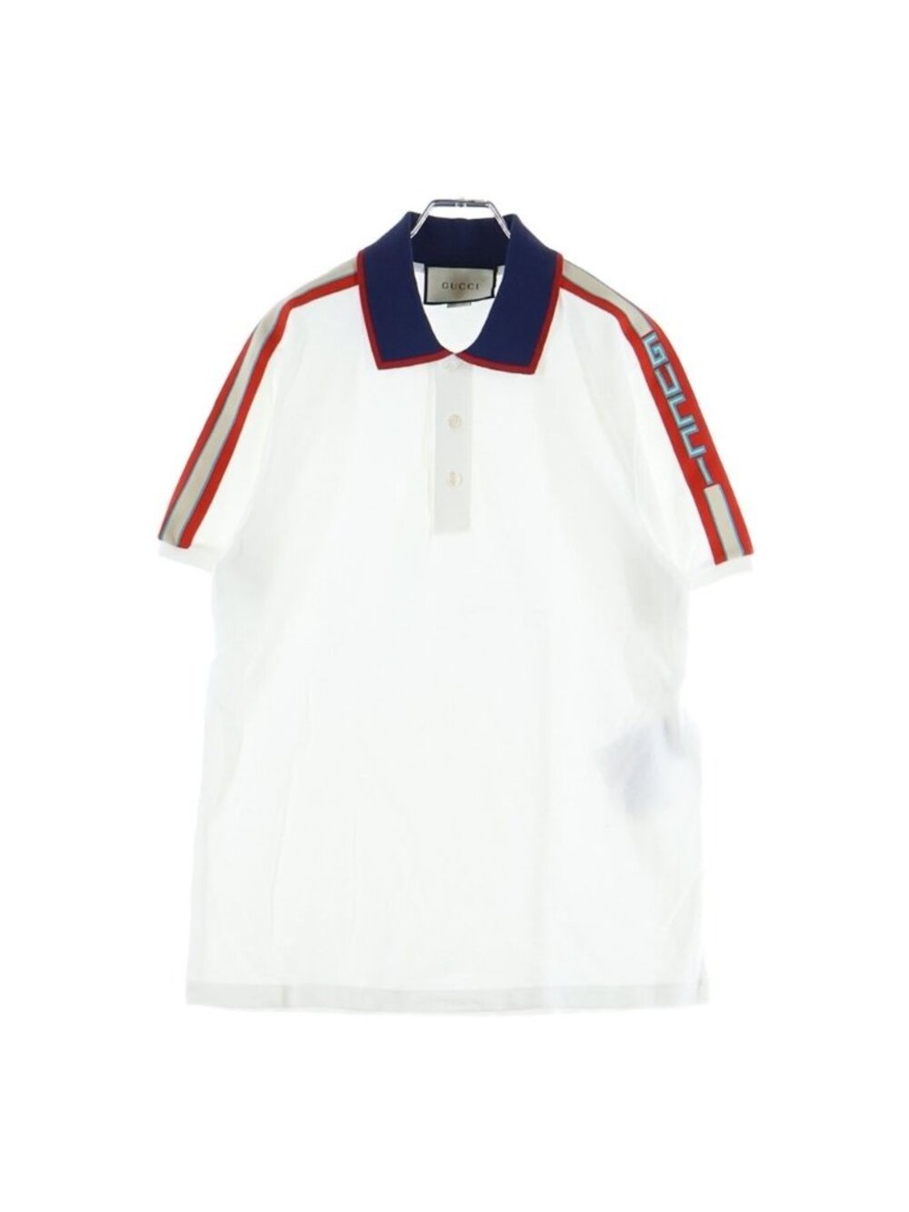 Gucci Side Logo Jacquard Short Sleeve Polo Shirt White